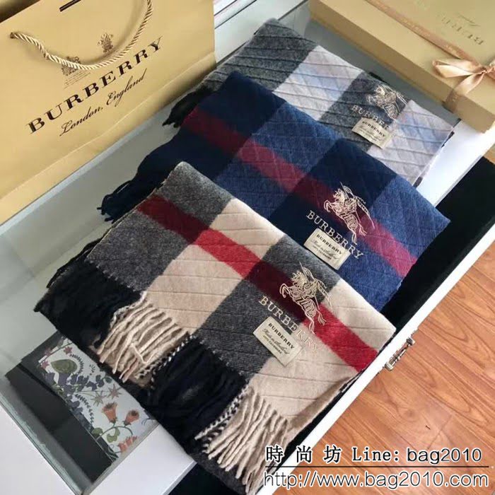 BURBERRY巴寶莉頂級高端貨 2017最新經典款羊絨圍巾 男女同款 LLWJ6788